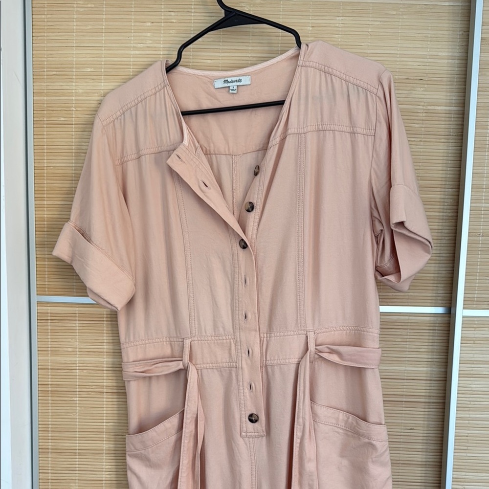 Madewell short sleeve jumpsuit in pink